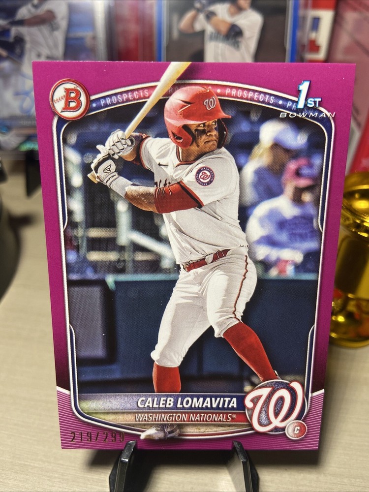 2025 Bowman Caleb Lomavita RC 1st Bowman Pink Parallel 219/299
