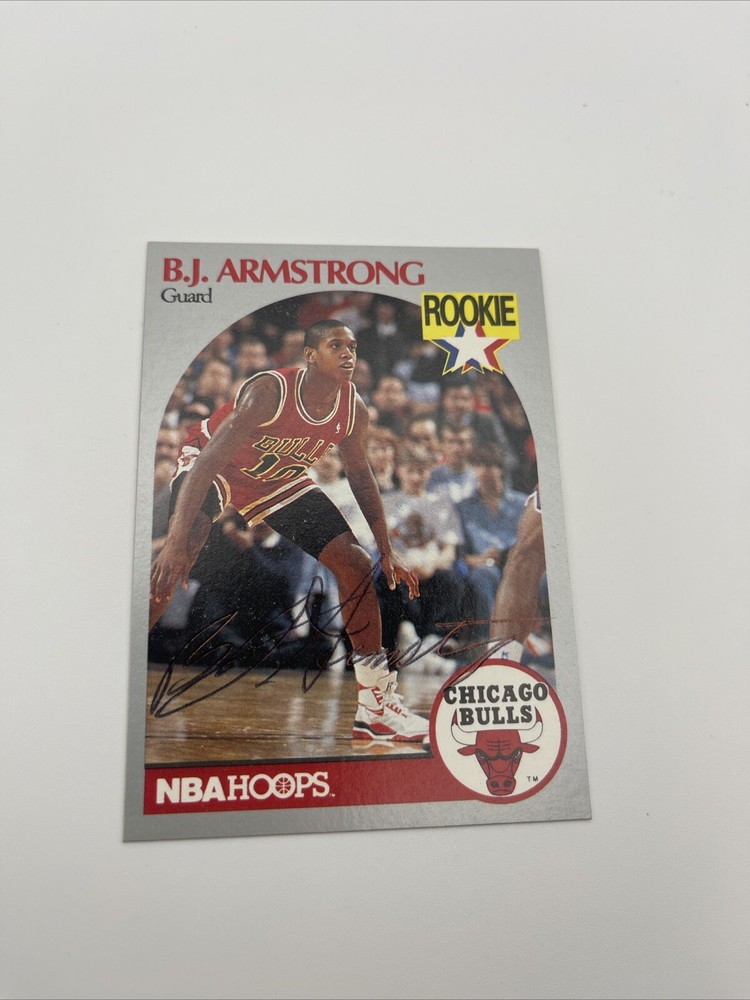 1990-91 NBA Hoops BJ Armstrong Autographed #60 Basketball Card