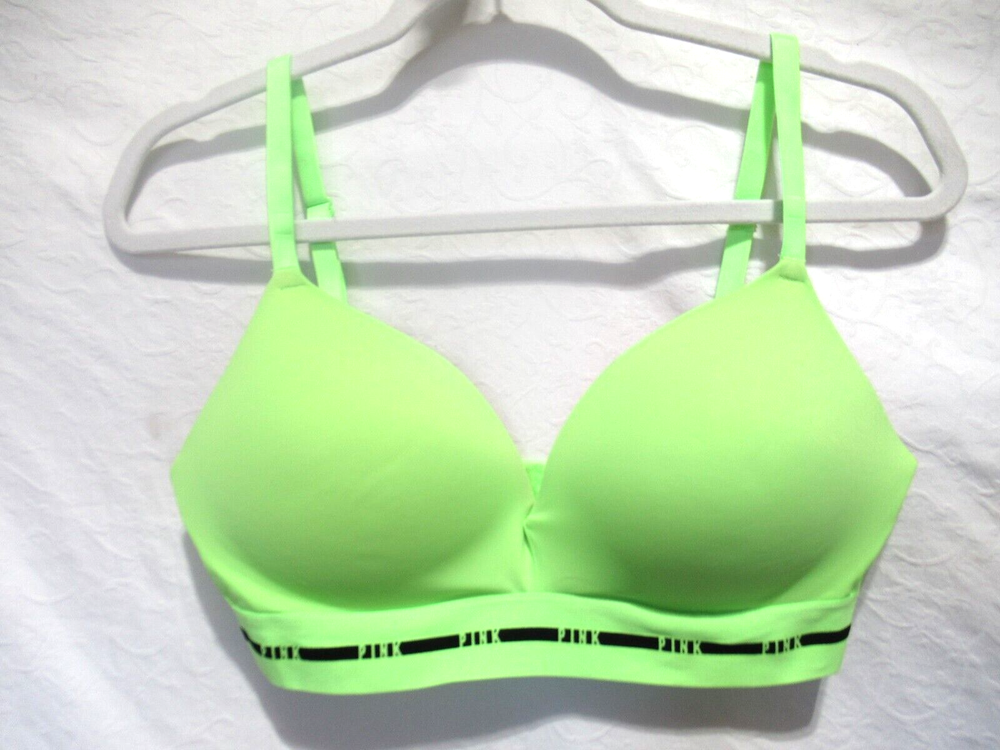 PINK By Victoria's Secret 34D Wear Everywhere Wireless Push Up Bra Green