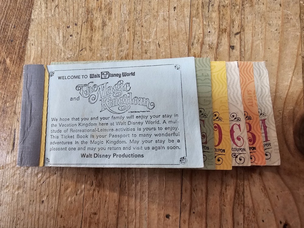 1974 Walt Disney World Junior ticket coupon book booklet original Disney 1970's