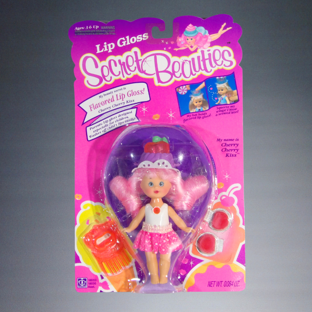 1992 SCARCE! VINTAGE HASBRO SECRET BEAUTIES LIP GLOSS CHERRY CHERRY KISS DOLL