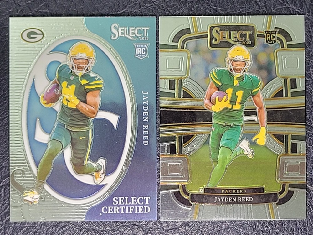 Jayden Reed 2023 Select Certified Rookie Insert & Base 38 Packers Spartans RC