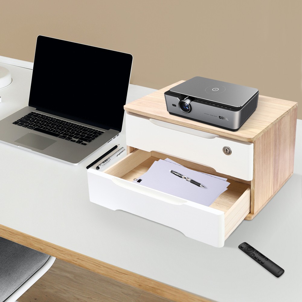 Wooden Multi-Layer Desktop Storage Box Drawer Cabinet Organizer