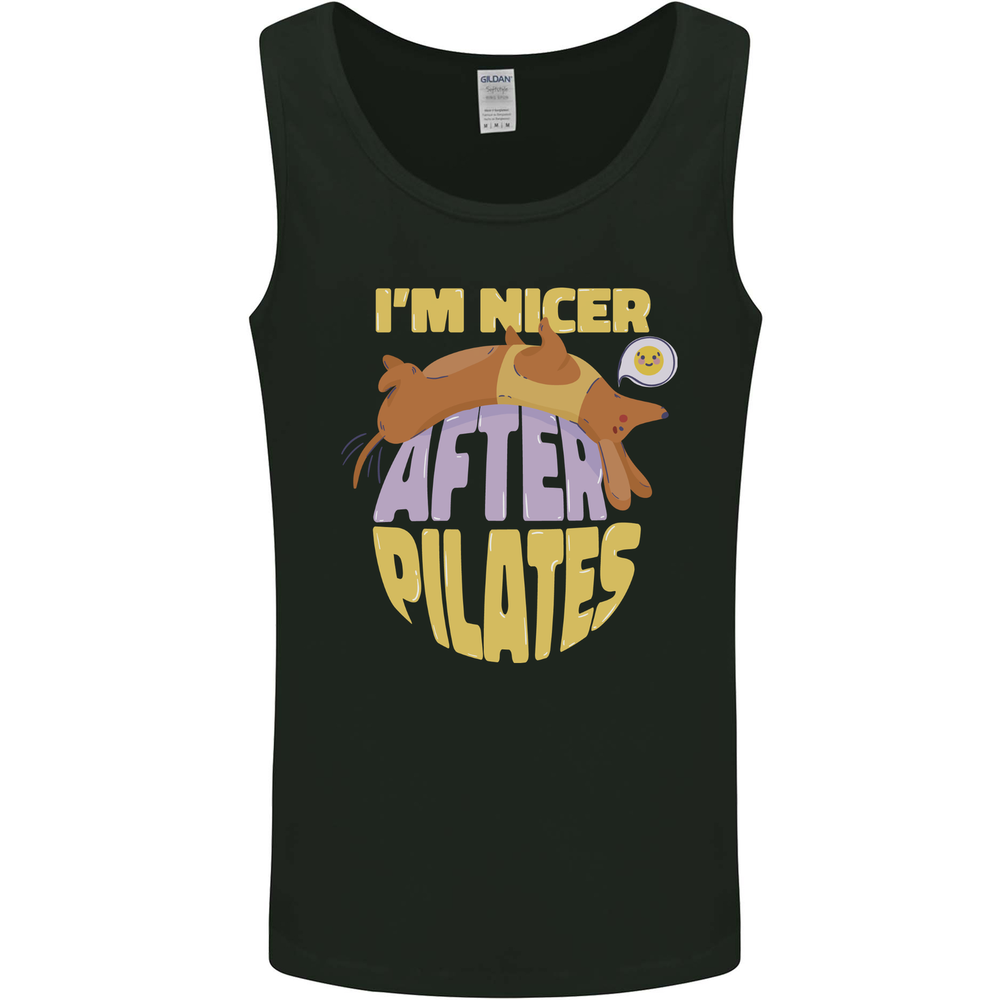 Nicer After Pilates Funny Yoga Dog Mens Vest Tank Top