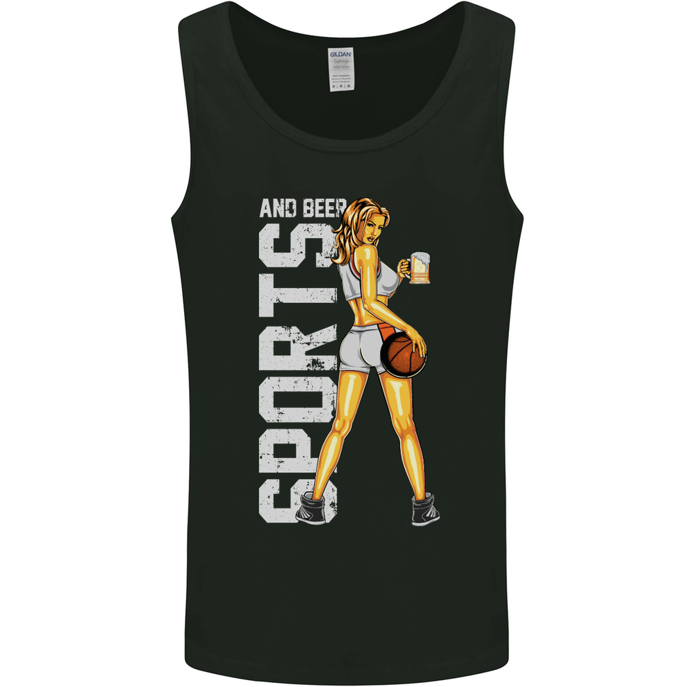 Basketball Sports & Beer Funny Mens Vest Tank Top