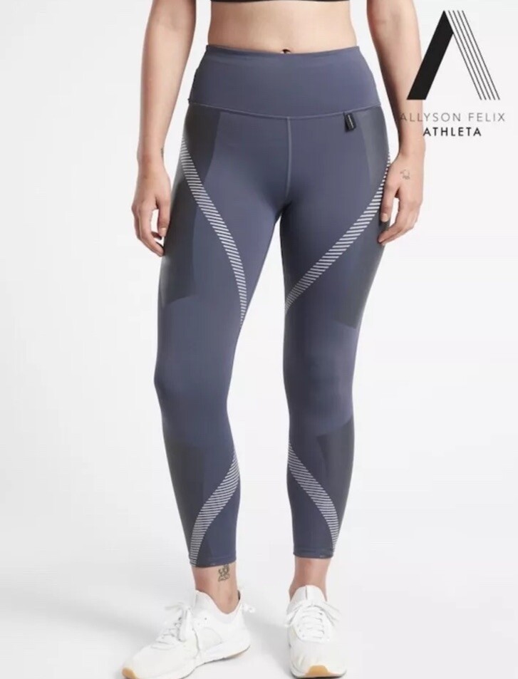 ATHLETA Allyson Felix Legend 7/8 Tight Legging 2XL Medieval Violet Sport Gym