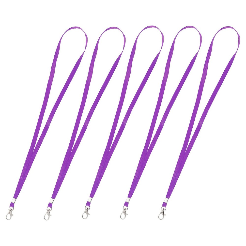 50 Pcs Flat Lanyards Neck Strap Lanyard Swivel Hook Clip for Office Purple