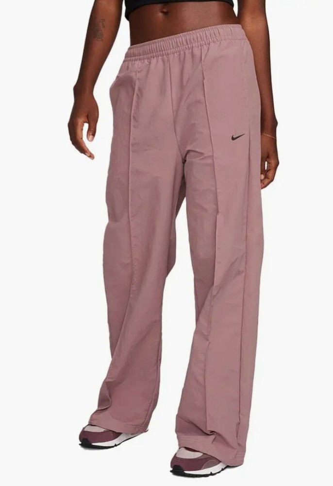 Nike Pants Sportswear Everything Wovens Women's S Mauve Mid-Rise Open-Hem Wide