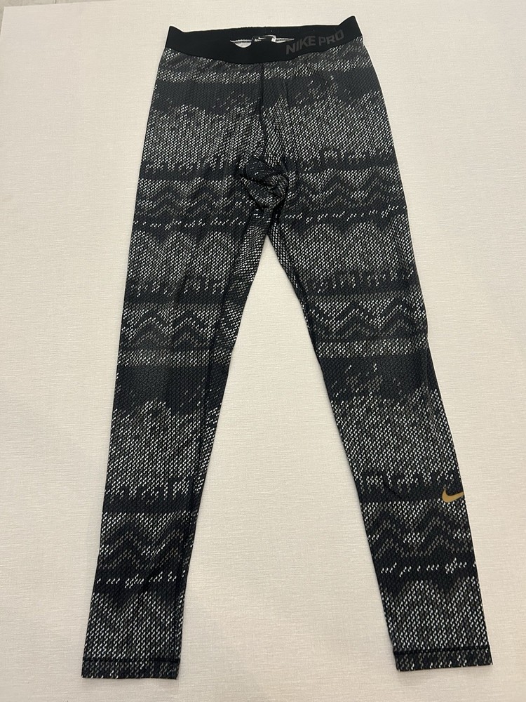 Nike Pro Leggings Womens Large Black Dri Fit Athletic Compression Gym 622317-011