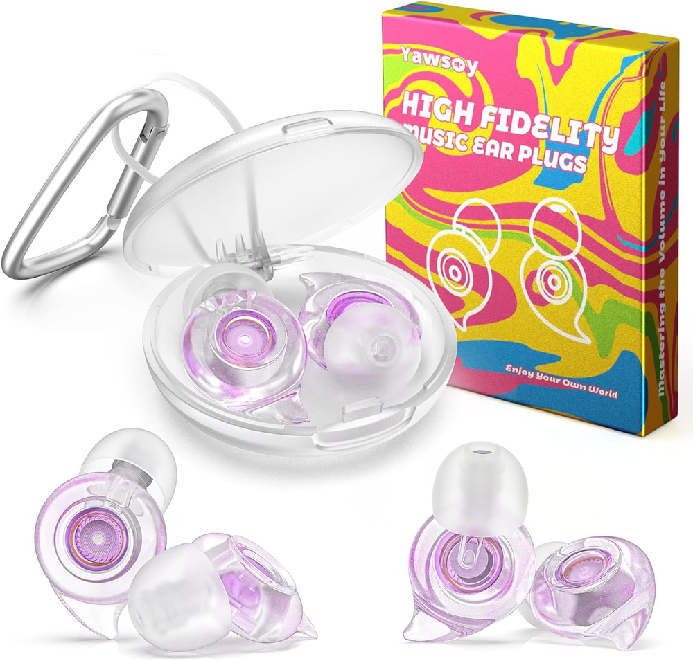 Concert Ear Plugs, 2 Pairs High Fidelity Ear Plugs for Noise Reduction with A...