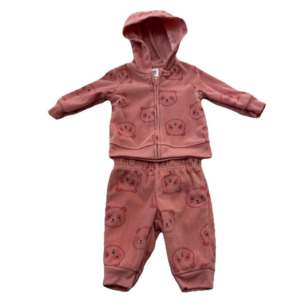 Child of Mine by Carter’s Pink Bear Fleece Hoodie & Pants Set 0-3M Baby Girl