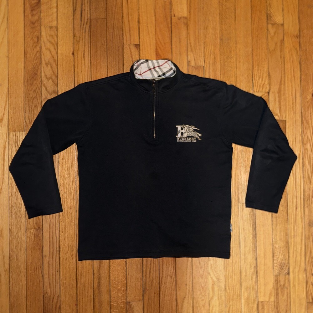 Vintage Burberry Plaid Quarter Zip