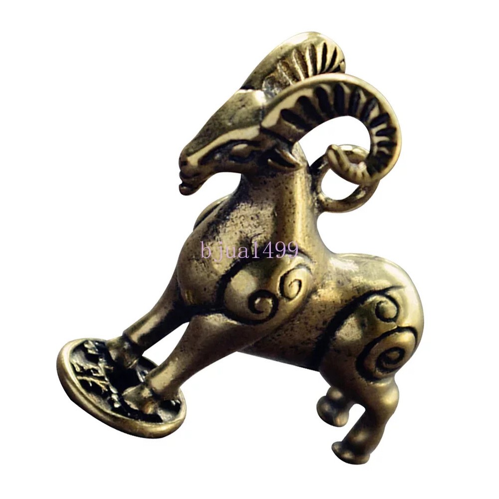 Ornaments Desktop Decor Car Adornment Copper Craft Creative Goat Brass Home