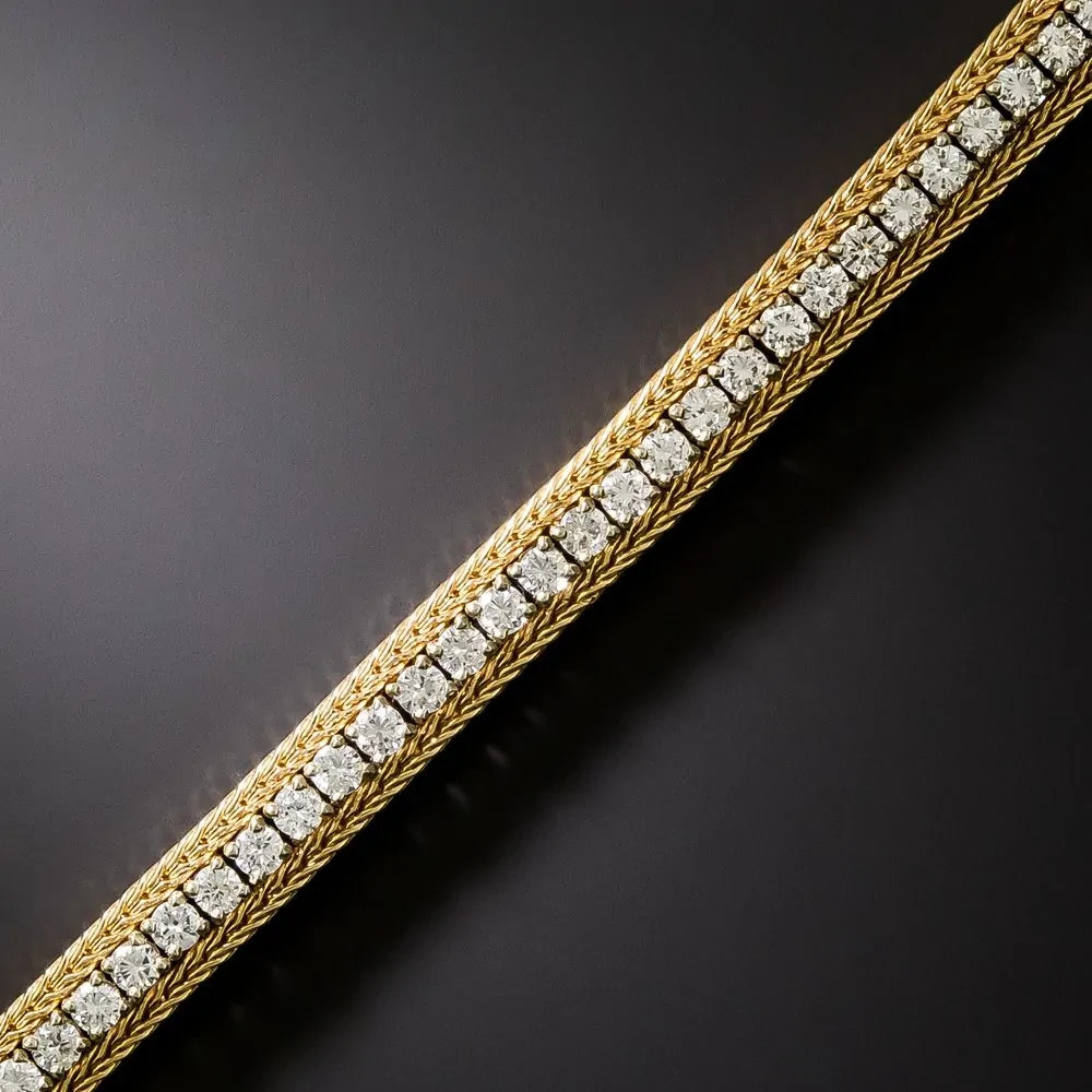 6ct Round Cut Simulated Diamond Men's Tennis Bracelet 14k Yellow Gold Plated