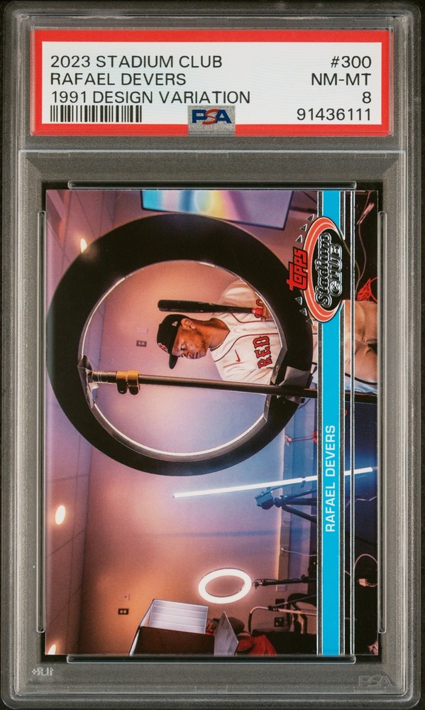 2023 Topps Stadium Club Rafael Devers #300 1991 Design Variation SSP PSA 8