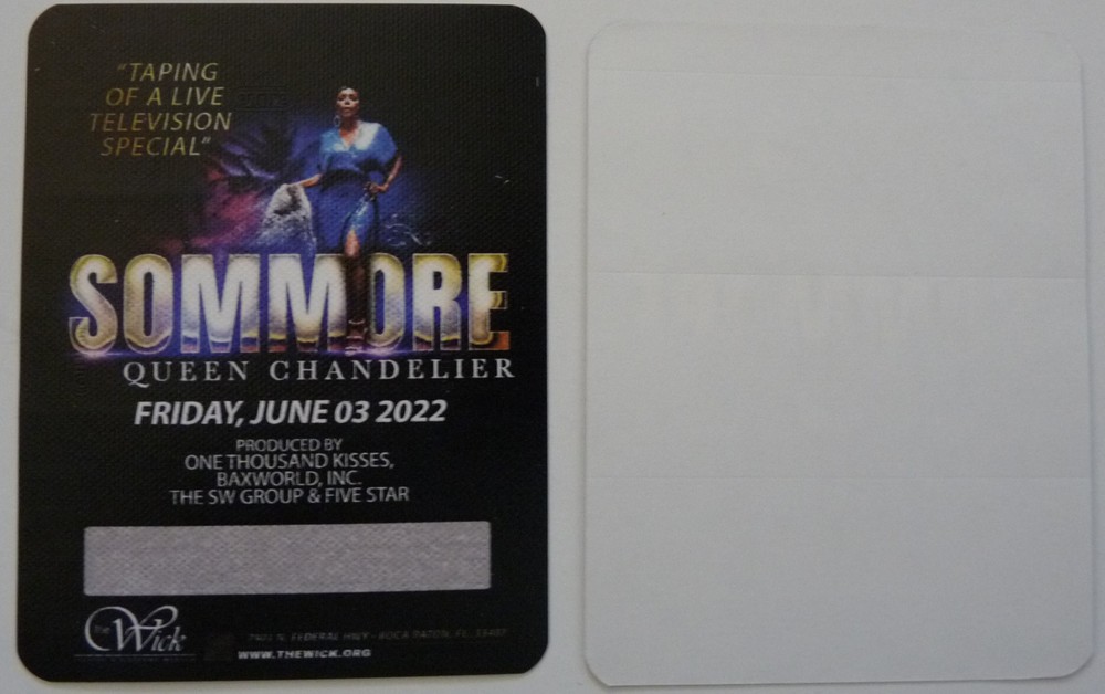 Sommore Queen Chandelier June 3rd 2022 Live Taping Concert Backstage Pass D3