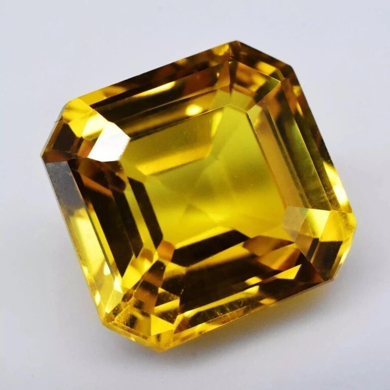 Fabulous Yellow Sapphire Asscher Cut Certified 9-11Ct Natural Loose Gemstone