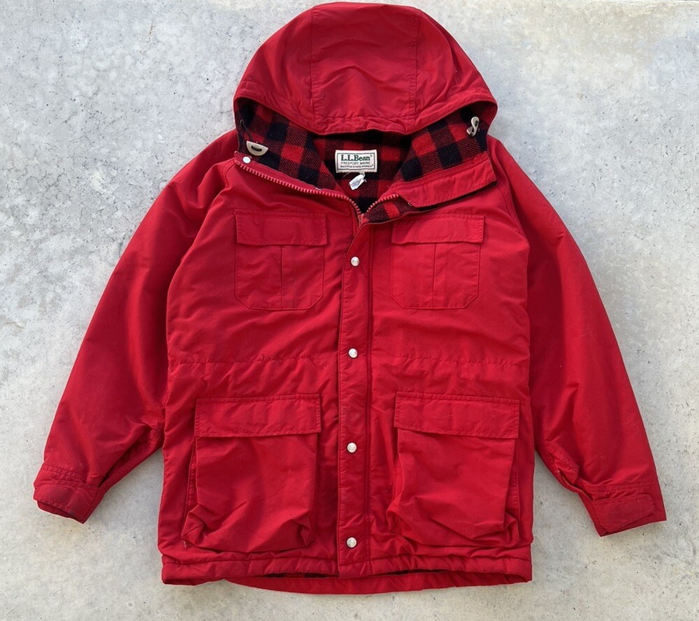 Vintage 1980s LL Bean Anorak Windbreaker Jacket Baxter State Parka Blanket Lined