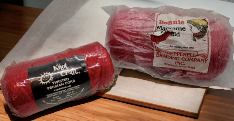 Vintage Bonnie Macrame Red Cord, Knot Craft Persian Cord, NOS, 100 Yards