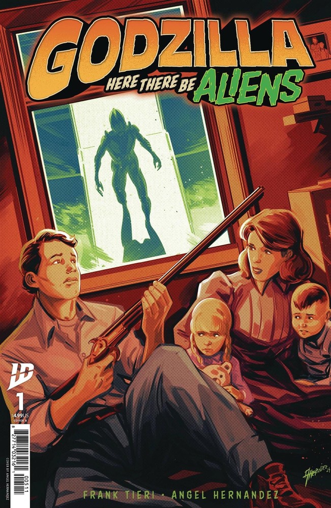 Godzilla: Here there Be Aliens #1 Cover B-Angel Hernandez (IDW Publishing May 2025)