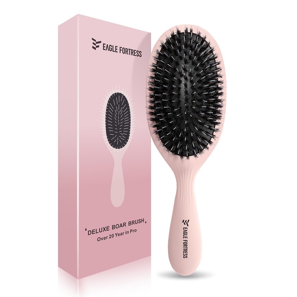 Glidease Deluxe Boar Bristle Hair Brush for Women, Men, Effortless Detangler ...