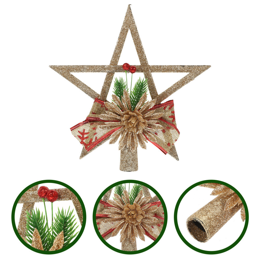 Christmas Decor Five-pointed Star Lights Tree Top Special Decoration