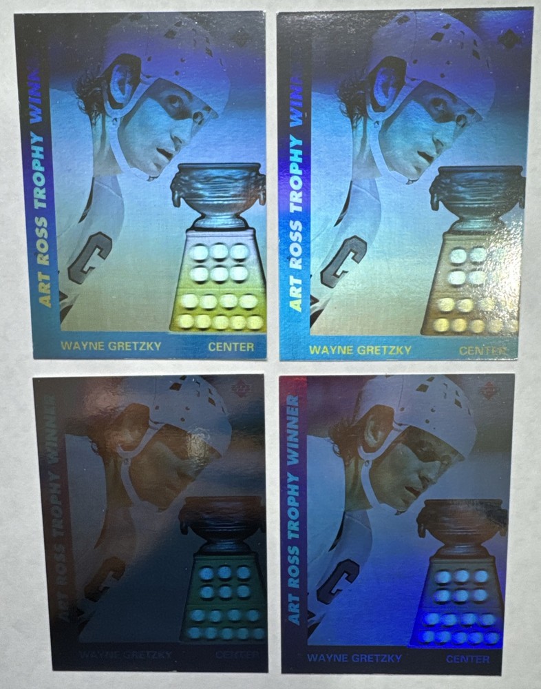 4 each 1991-92 Upper Deck AW1 Hologram Wayne Gretzky Ross Trophy Hockey NHL HOF