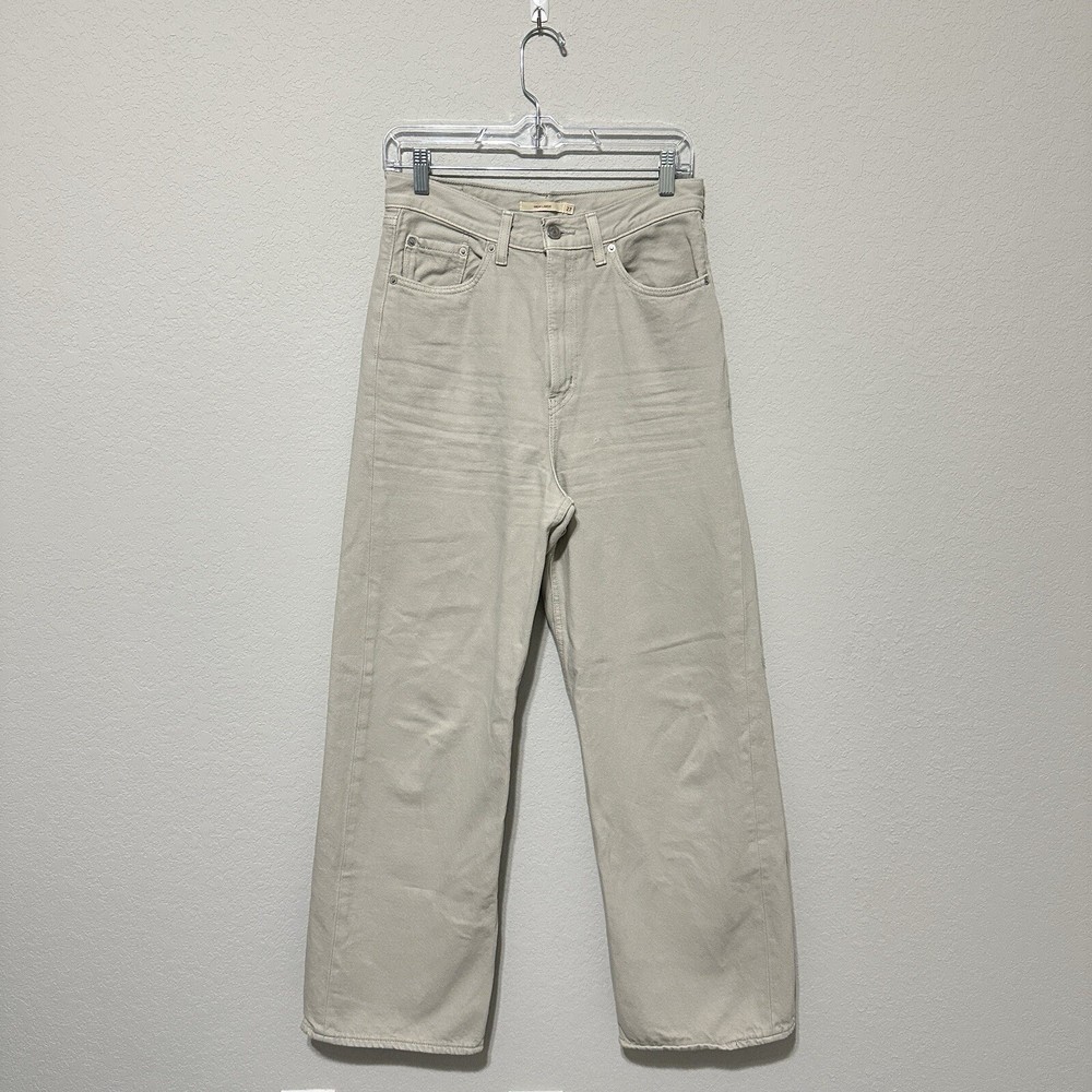 Levi’s Women’s High Loose Wide Leg Pants Beige Cream Size 27
