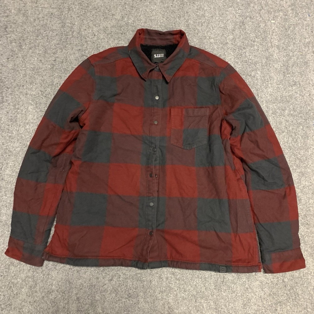 5.11 Tactical Flannel Jacket/Shirt Adult Sz Large Snap Fleece Lined Outdoor Coat