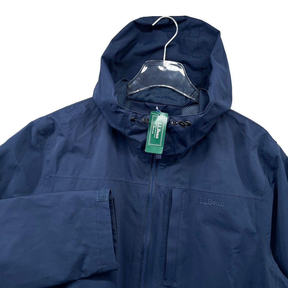 LL Bean H2OFF Rain Jacket Mens LT Large Tall Navy Blue Waterproof Mesh 509958