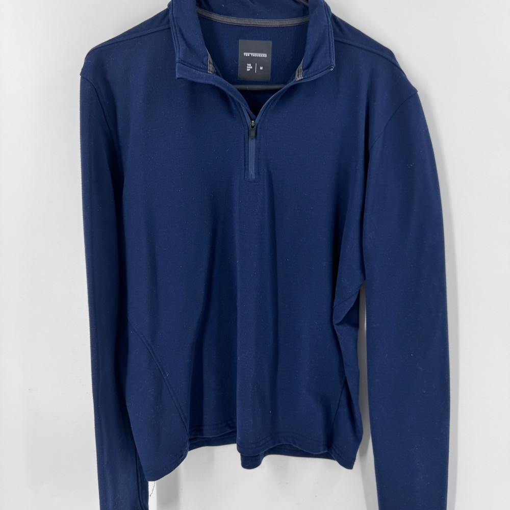 TEN THOUSAND The Over Zip Men's Navy Blue Athletic Pullover Sweatshirt M