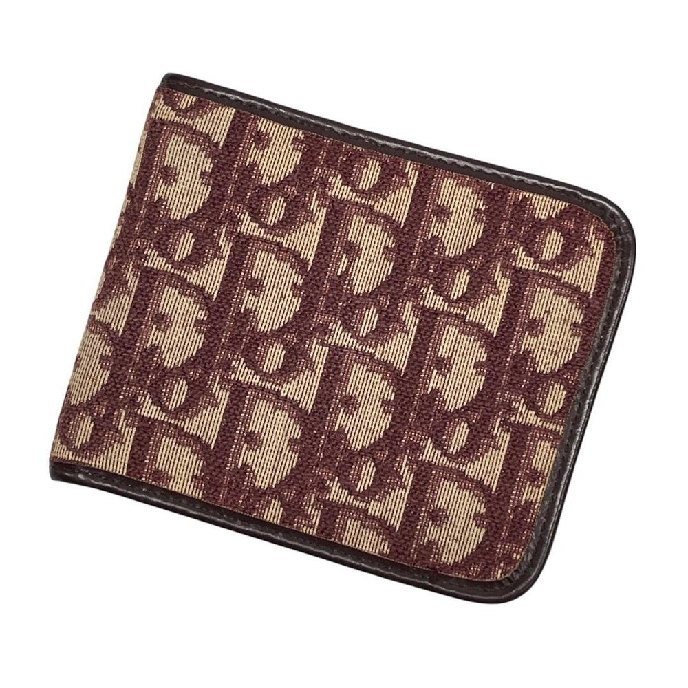 Vintage Christian Dior Trotter red leather bifold wallet