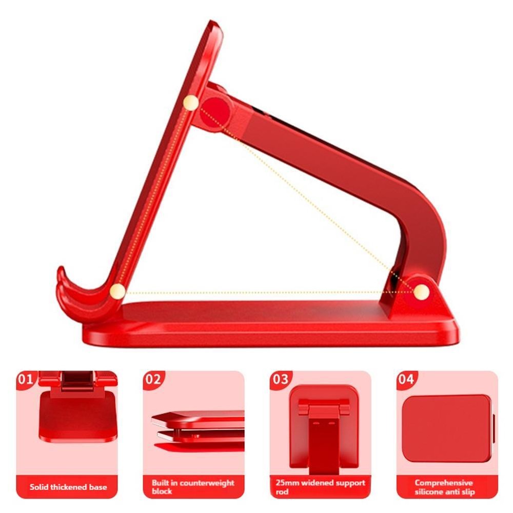 Desktop Gift Mobile Phone Stand Lazy Adjustable Lifting Red IPad Holder T7N7
