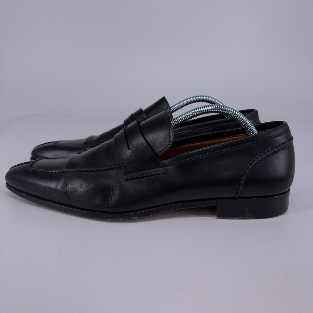Magnanni Coripe Mens Black Leather Split Toe Penny Loafers Dress Shoes Size 10 M