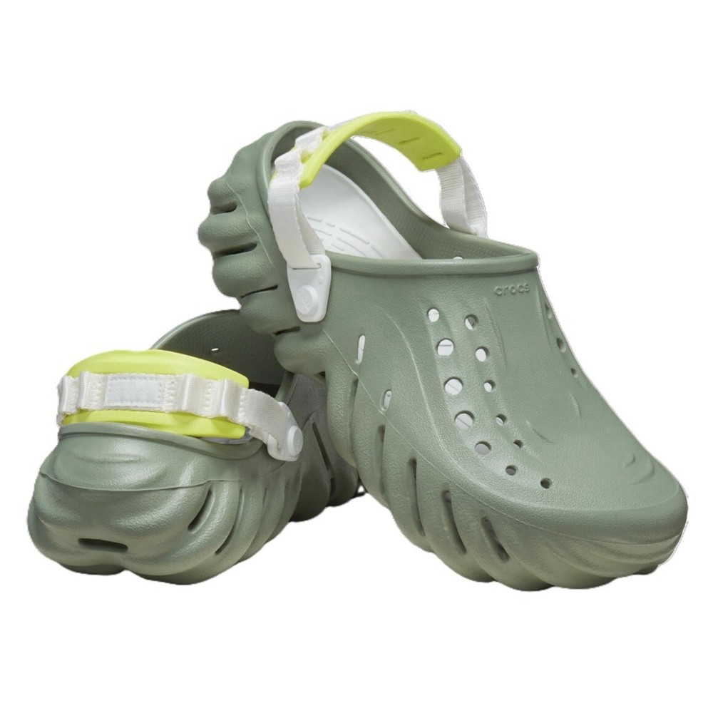 Crocs Echo Moss Green Clog Shoes Comfort Slides Sandals Womens 6 - Mens Size 4
