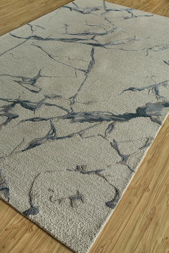 Hand Tufted Grey and Black 5 x 8 Feet Genesis Premium Rugs for Living Room, Bedr