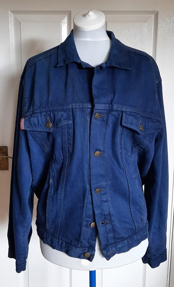 NASTY GAL Blouson Denim Jacket Blue Inked M/L Oversize Baggy Y2K Normcore