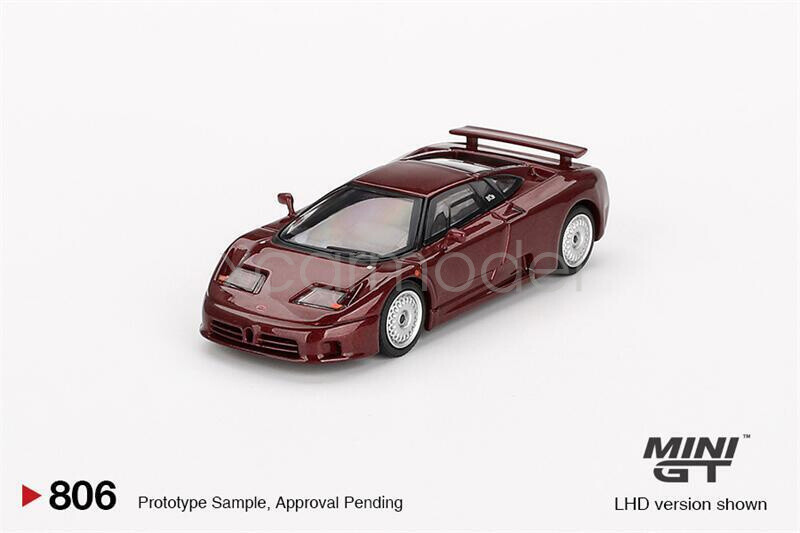 MINI GT 1:64 Scale Bugatti* EB110 GT Dark Red Metallic LHD Toy Collection Model