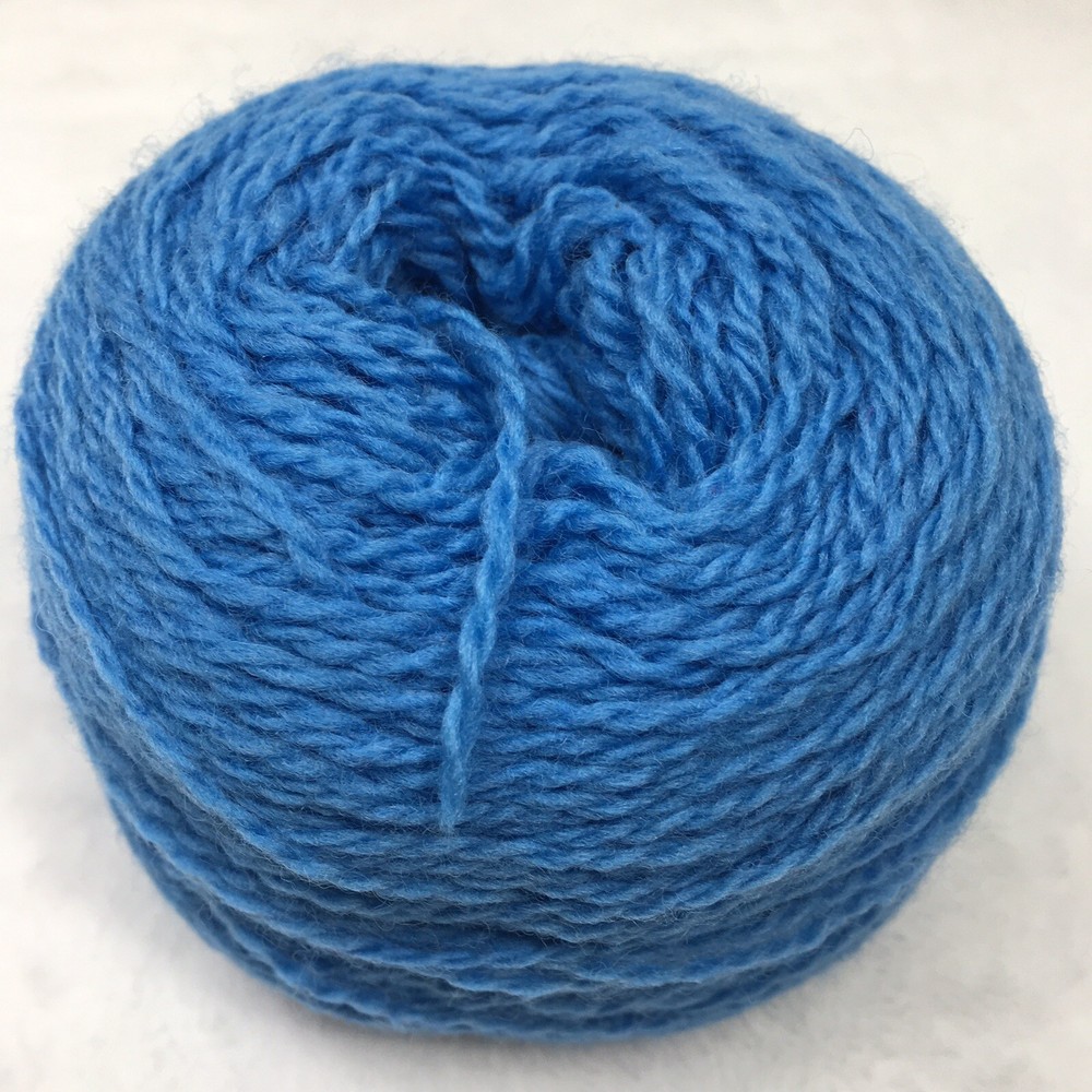 Yarn Vintage Wool 2-Ply Fine Remnant Leftover Scraps Unbranded Blue 1.3 oz. Knit