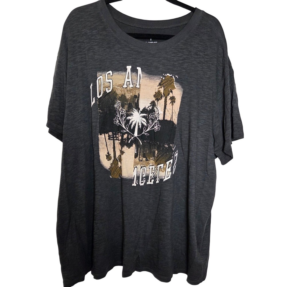 Torrid Los Angeles Relaxed Fit Gray Graphic Tee Size 2X