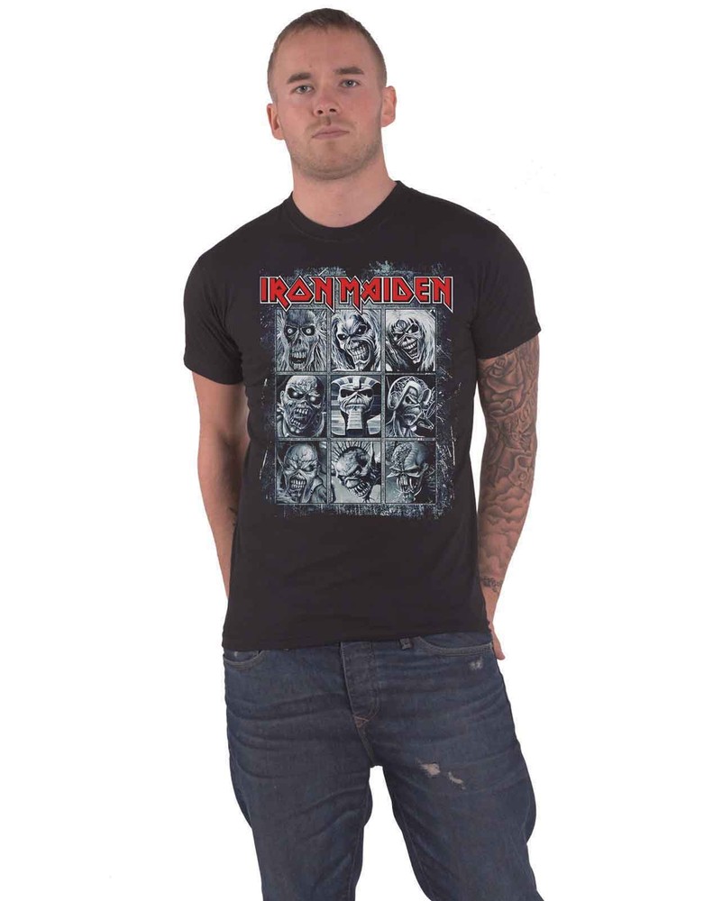 Iron Maiden Nine Eddies Band Logo Official Black Mens T-Shirt