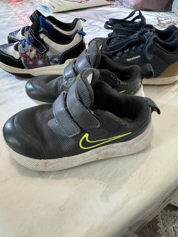 Skechers Boys Shoes 3 Pairs  , Nike , Reebok Size 9, 9.5,10
