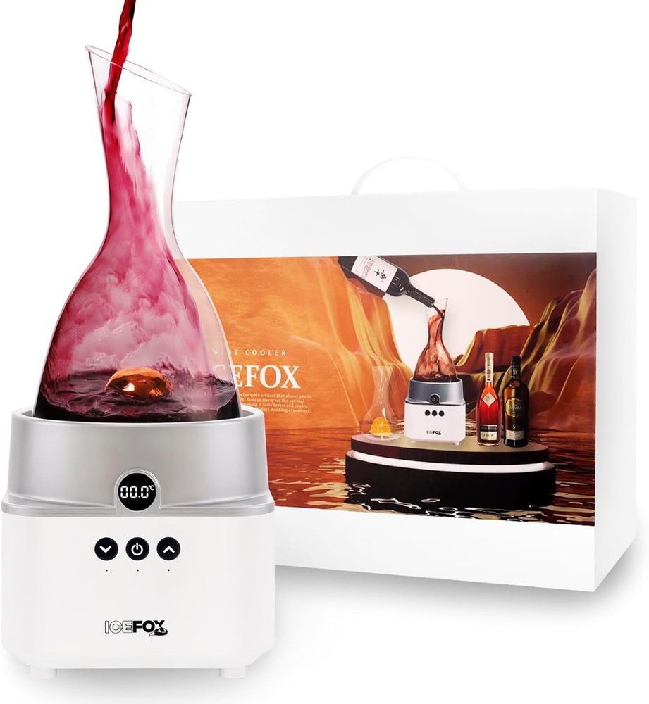 Electric Wine Chiller & Glass Set — Instant Red Wine Decanter for Wine Lovers, W