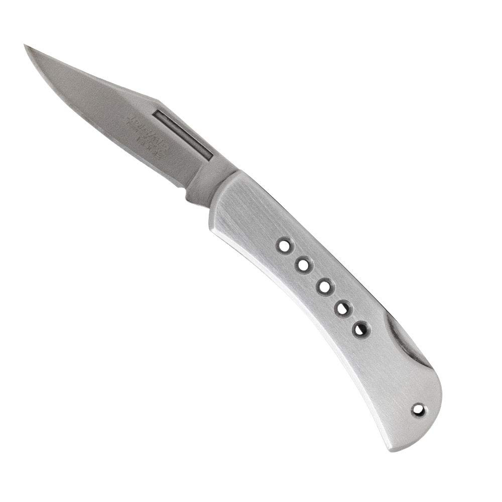 Stainless Steel Bear Edge Lockback Pocket Knife with Designer Hole Handle
