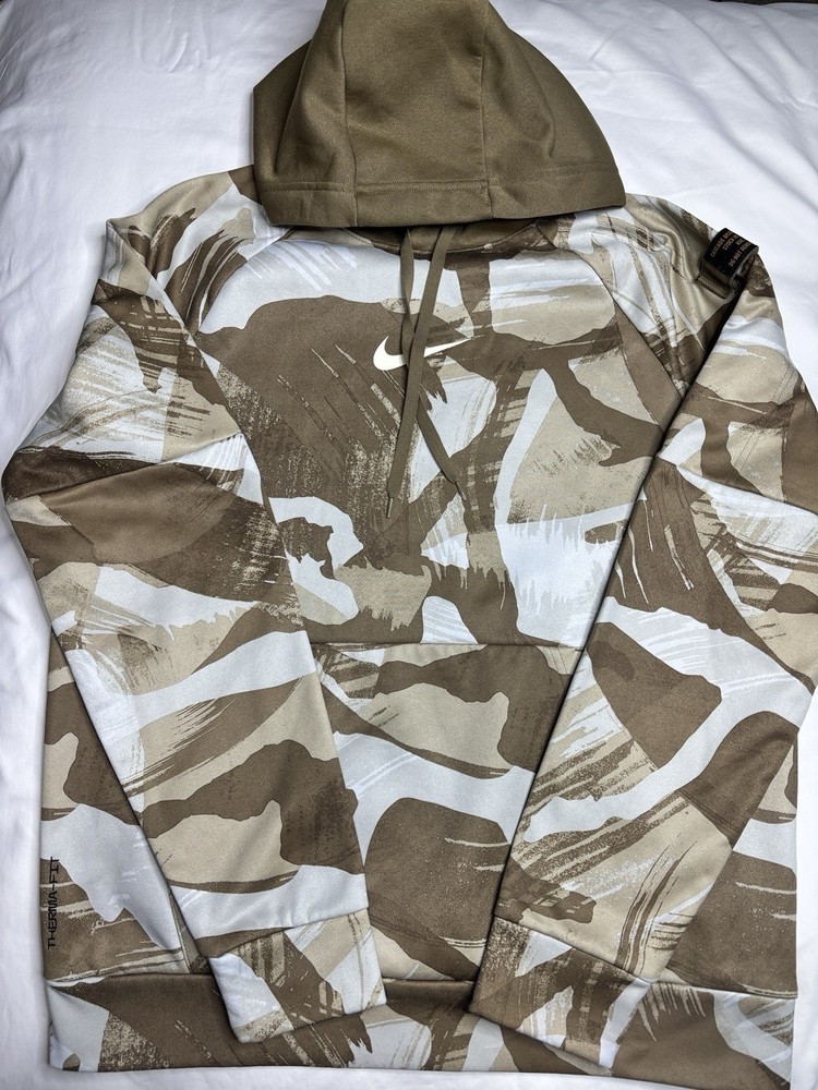 Nike Therma Fit Men's AOP  Brushstroke Camo Hunting Hoodie DQ6949-242 Medium