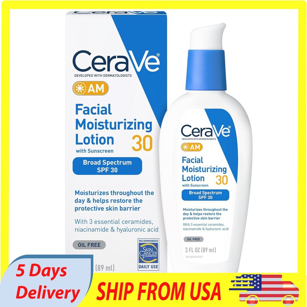 CeraVe AM Facial Moisturizer with SPF 30 Oil-Free Hydrating Lotion