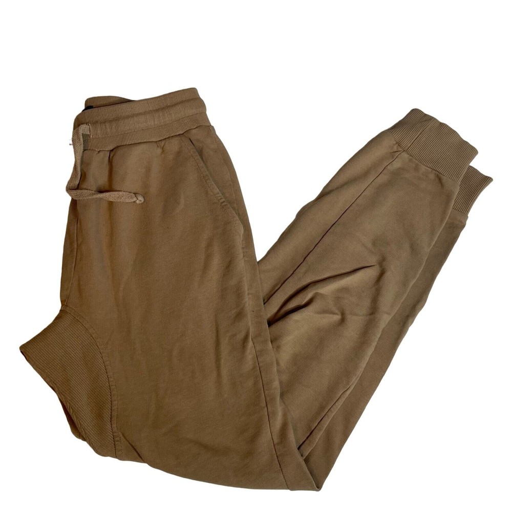 Native Youth Tan Brown Sweatpants Jogger Size 30 Small Drawstring Lounge Pants with Pockets