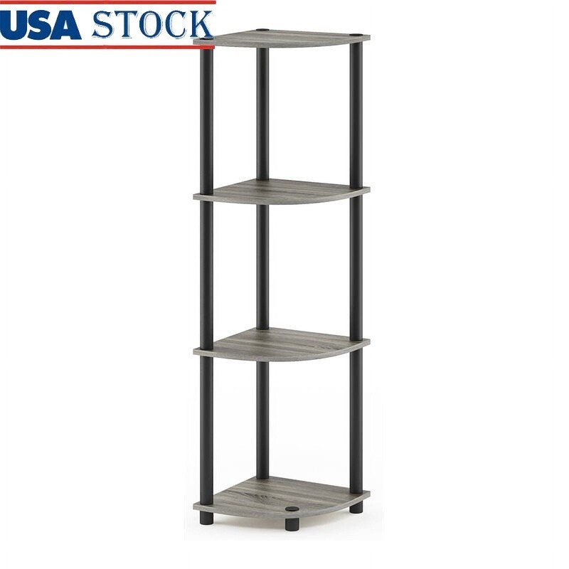 4 Tier Corner Display Rack Multipurpose Shelving Unit Easy Assembly Storage New