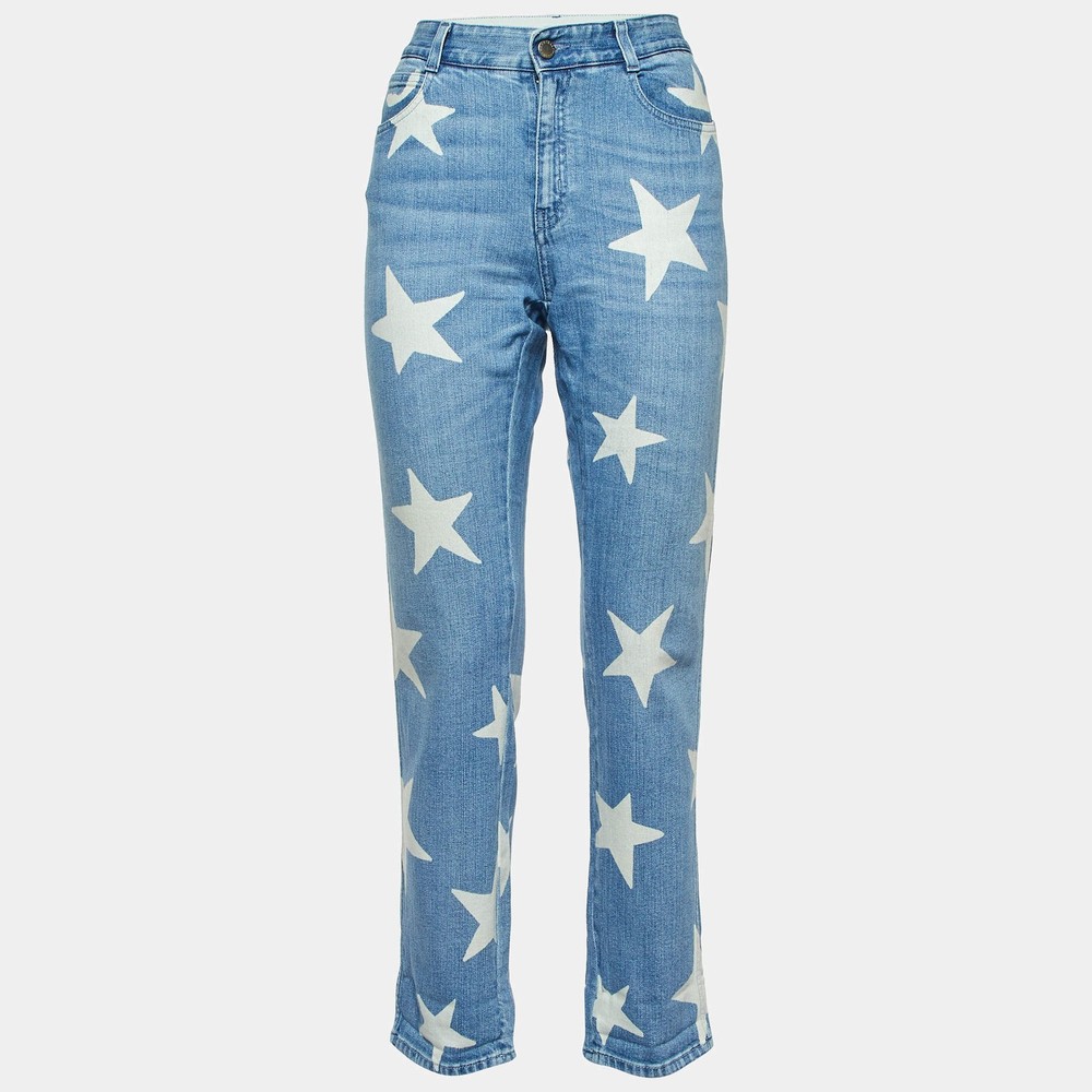 Stella McCartney Blue Star Print Denim Slim Fit Jeans MWaist 34