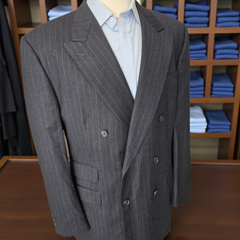 Kilgour French Stanbury Double Breasted Blazer 46L Full Canvas Dual Vent